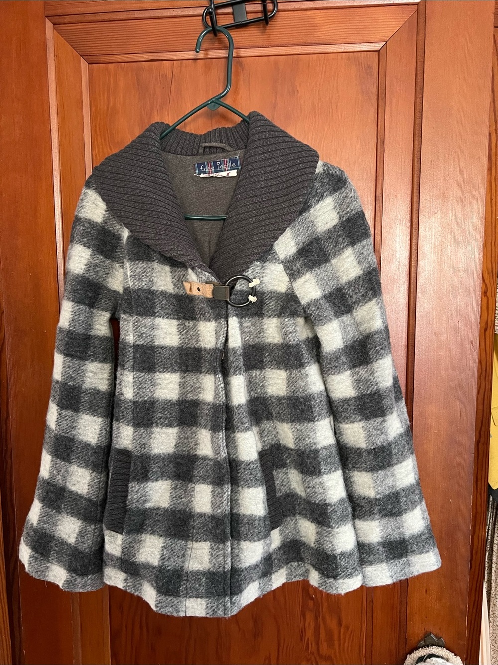 Free People Gray Ribbed Collar Sweater Coat